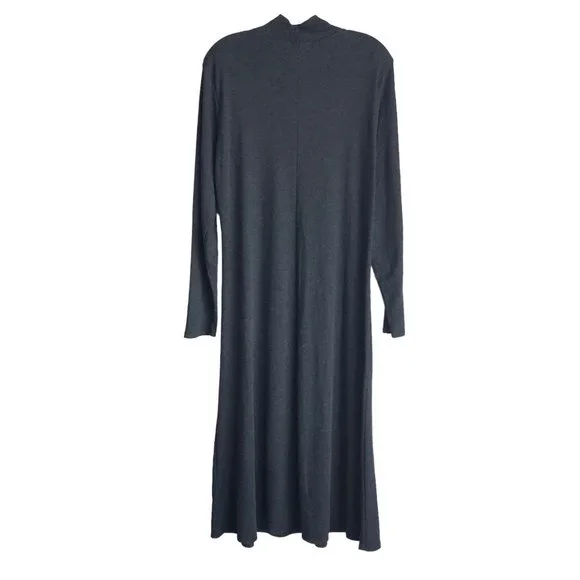NWT Anthropologie Bordeaux Womens Sweater Dress XL Gray Mock Neck Maxi Stretch - Picture 2 of 10